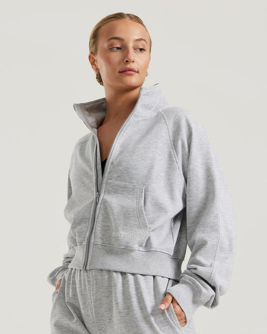 Comfort Light Full Zip Sweat | Silver Grey Marl