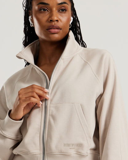 Comfort Light Full Zip Sweat | Stone