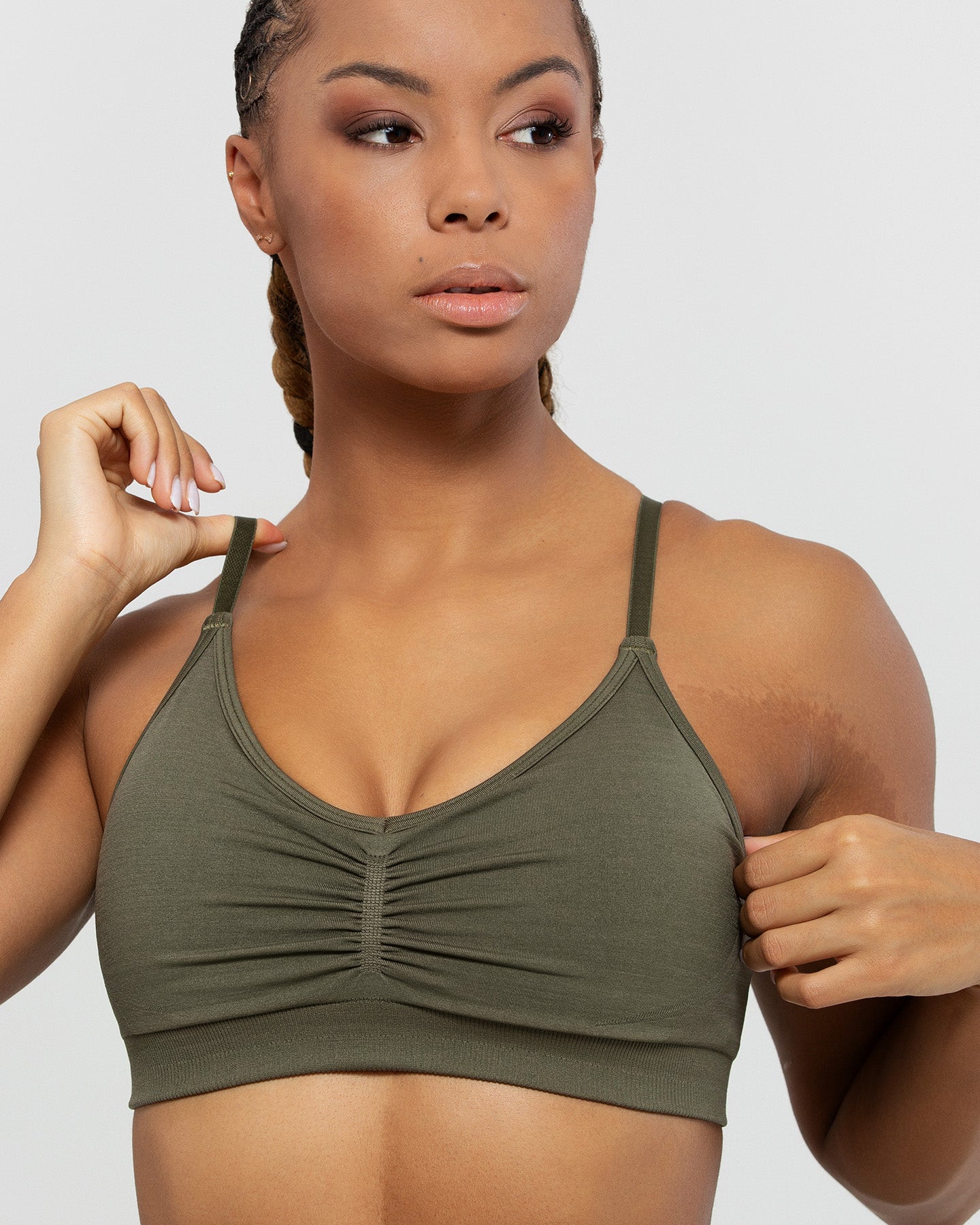 Define Scrunch Seamless Bralette | Khaki