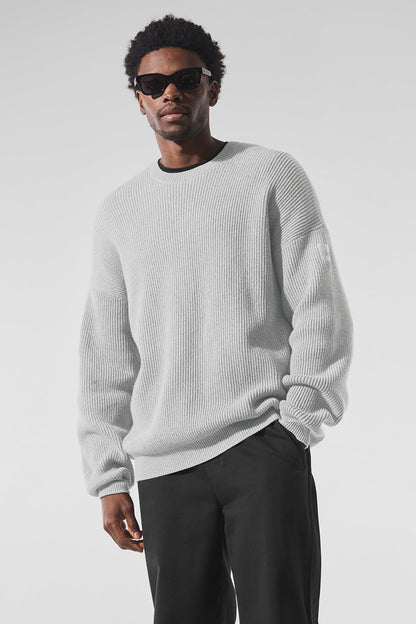 Domain Rib Knit Crew Sweater - Athletic Heather Grey