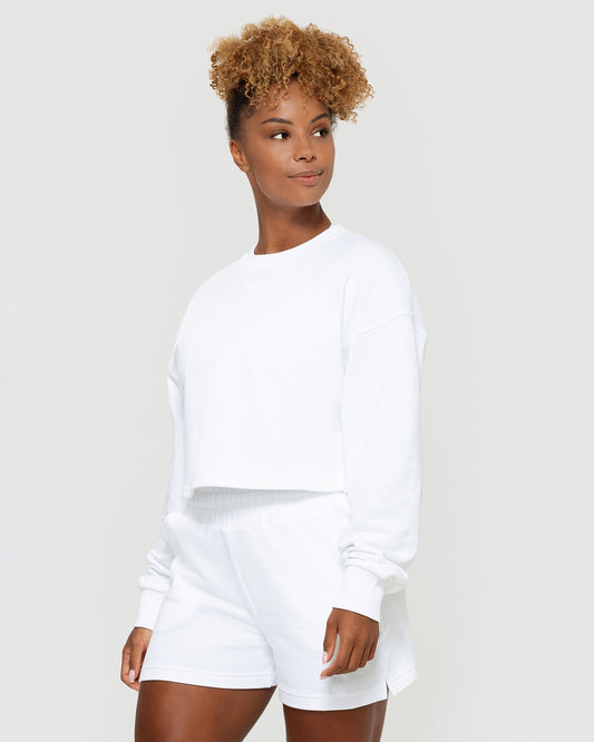 Comfort Cropped Crew Neck | White