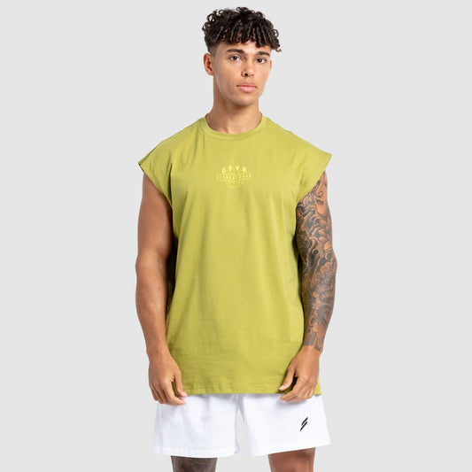 DYVN' Fitness Club Cut Off Tank - Olive Green